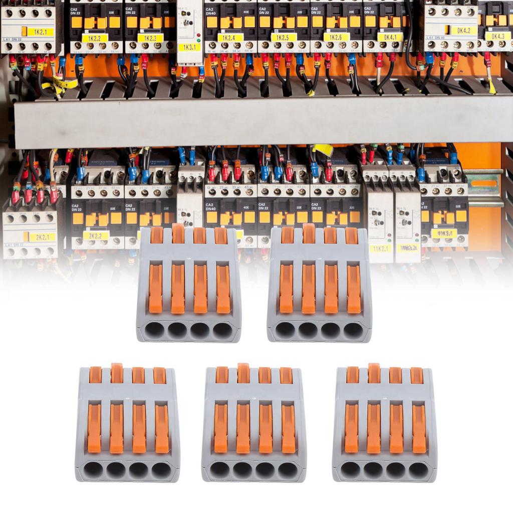 10Pcs Compact Wire Connectors Lever Nut Terminal Block SPL‑4 Quick Connect Splice Type