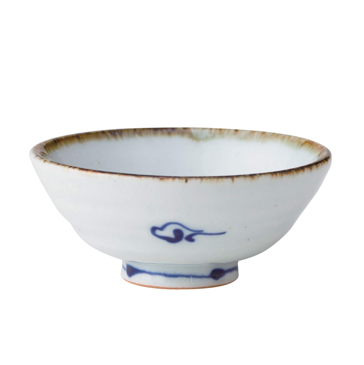 Saikai Pottery Sake Cup, White, 50ml, Hasami Ware, Kotohogi, Flat Cup, Crane Pattern, 18190