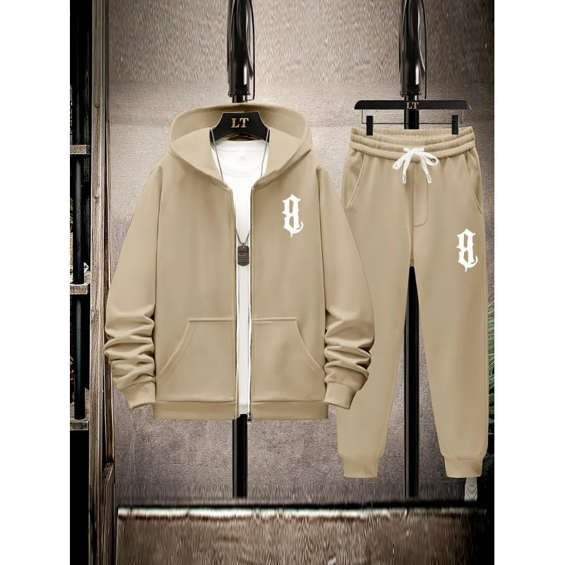 Minimalist Hoodie - Set Gothic B Print Loose Fit Casual Outfit Teens Young Adults