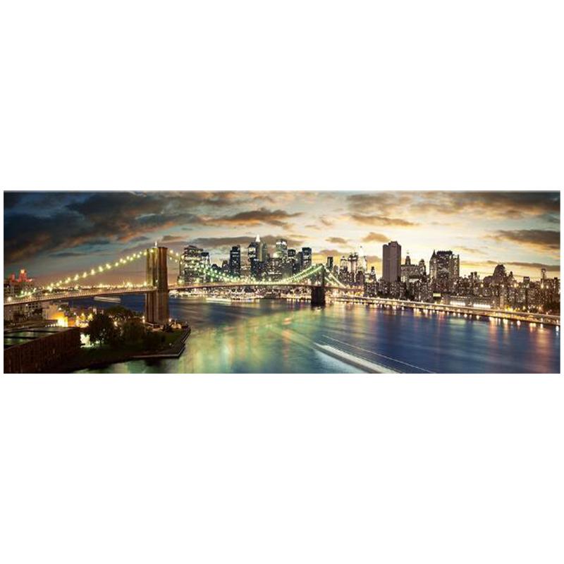 Brooklyn Bridge Night Landscape Canvas Paintings On The Wall Posters And Prints New York City Canvas Pictures For Bed Room Decor Background