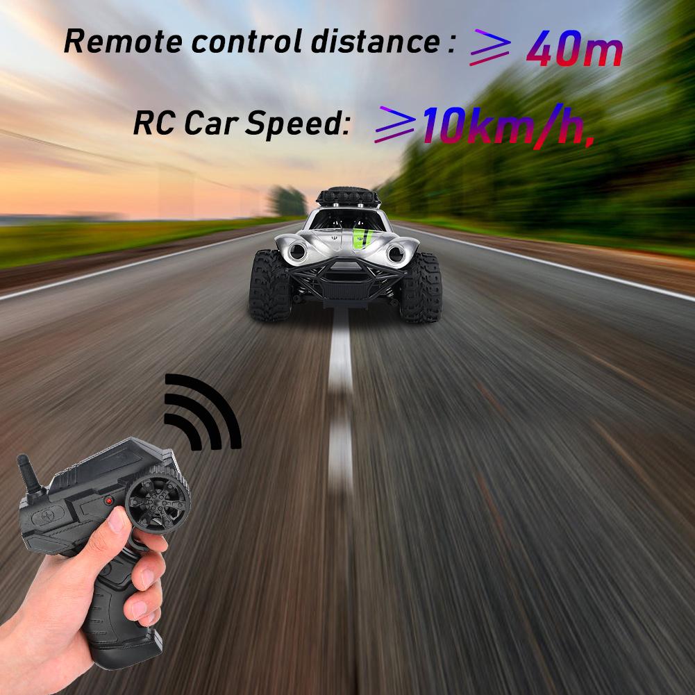 2.4G Portable DIY Alloy Vehicle Remote Control RC Car Model Gift KidsToySilver
