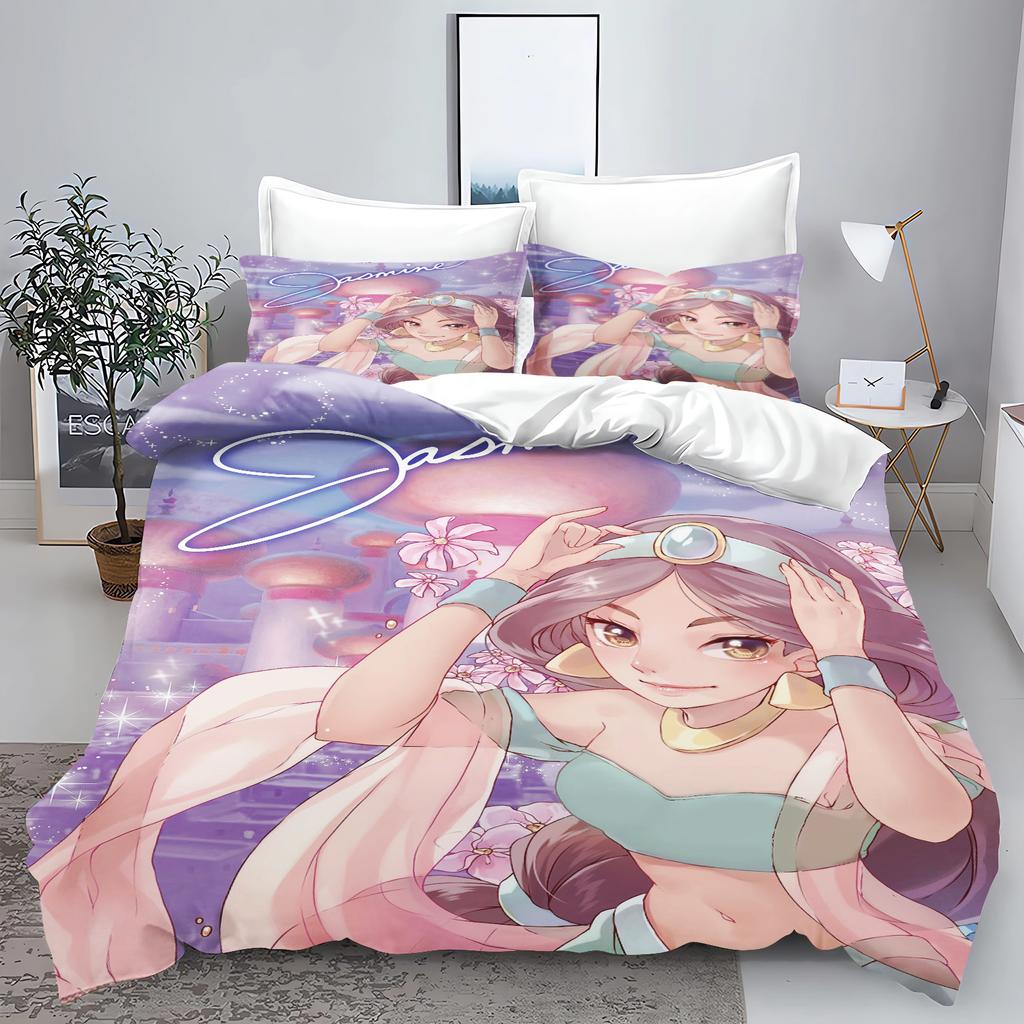 Serie Principesse Set Camera da Letto 3 Pezzi Set Copripiumino Biancheria da Letto 3D Biancheria da Letto per Bambini Set Piumoni Queen Twin Casa Anime