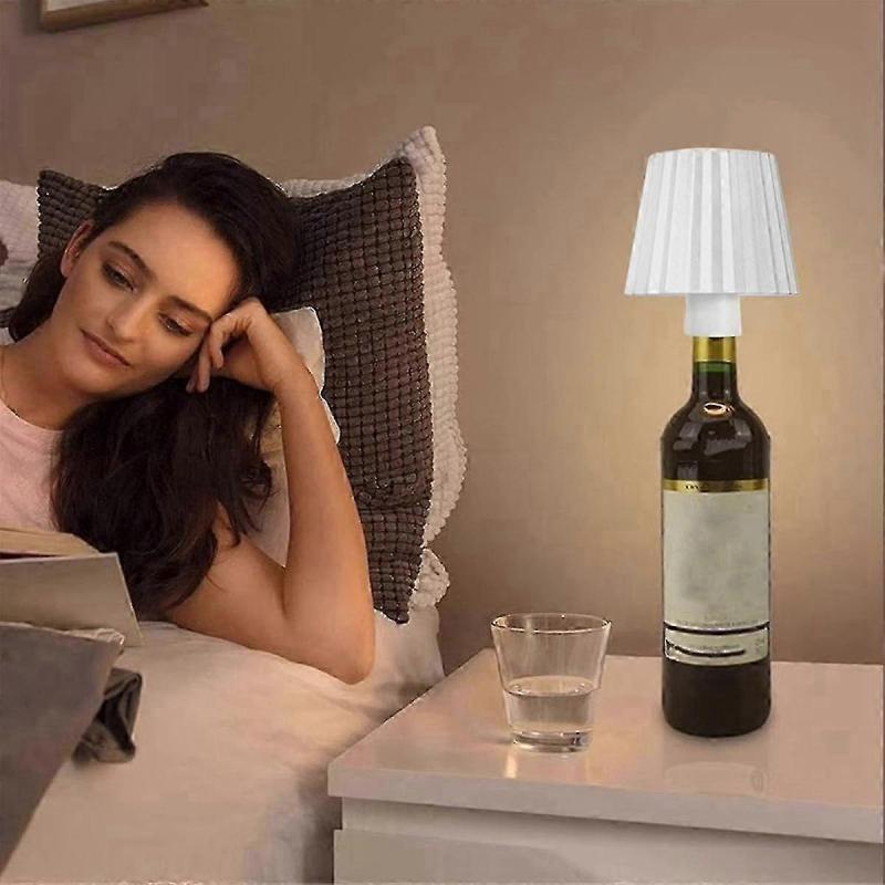 Wireless Bottle Lamp,3 Color Stepless Dimming Bottle Lights,LED Wine Bottle Lamp Portable Cordless