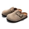 RUIZUSTOCK Kids' Cork Slippers: Soft Autumn/Winter Beach Shoes, Closed-Toe Matte Leather for Boys & Girls