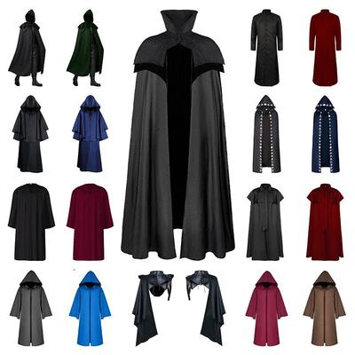 Halloween Kapuzenumhang Kostüm Mittelalter Fantasy Umhang Cosplay Robe Party Rollenspiel Unisex