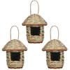 Hummingbird House with Lanyard Grass Hand Woven Resting Place Outdoor Hanging Natural Birdhouse Bird Hut Outside