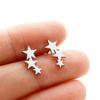 Kleine Edelstahl-Ohrringe Geometrisch Damen Herren Minimalistisch Rund Herz Mond Stern Ohrstecker Dreieck Pendientes Geschenk