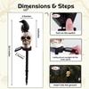 1pcs Outdoor Waterproof Solar Skull Lights, Garden Stake Lights, Raven Skeleton Head Decoration for Halloween Garden Party