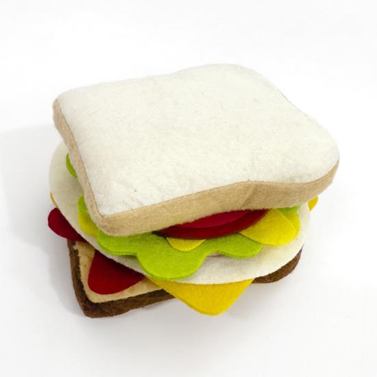 28 Parça/Set Yumuşak Keçe Oyun Yemeği Seti Hamburger Sandviç İstifleme Oyuncakı Dana Biftek Sebzeler ile Çocuklar İçin Rol Yapma Oyun Yemeği Mutfak Oyuncağı