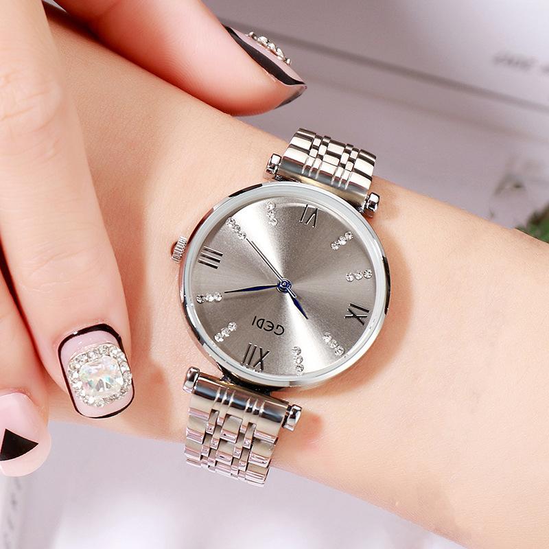 Simple Point Drill Steel Belt Women'S Watch Fashionable Atmosphere Trend Women'S Waterproof Watch