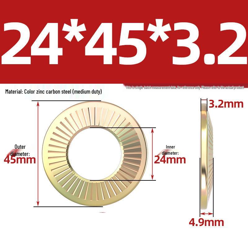 304 Stainless Steel Serrated Single-Sided Anti-Slip Lock Washer, Disc/Saddle Type, Sizes M3-M8