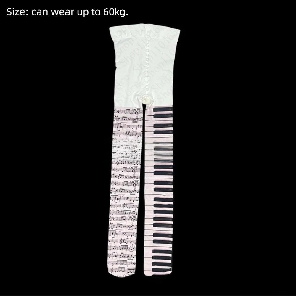 Stretchy Fabric Pantyhose Ultra-Thin Piano Tights Fashion Patterned Stockings  Club Party