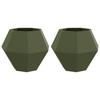 Planters 2 Pcs Olive Green 75 X 75 X 60 Cm Steel