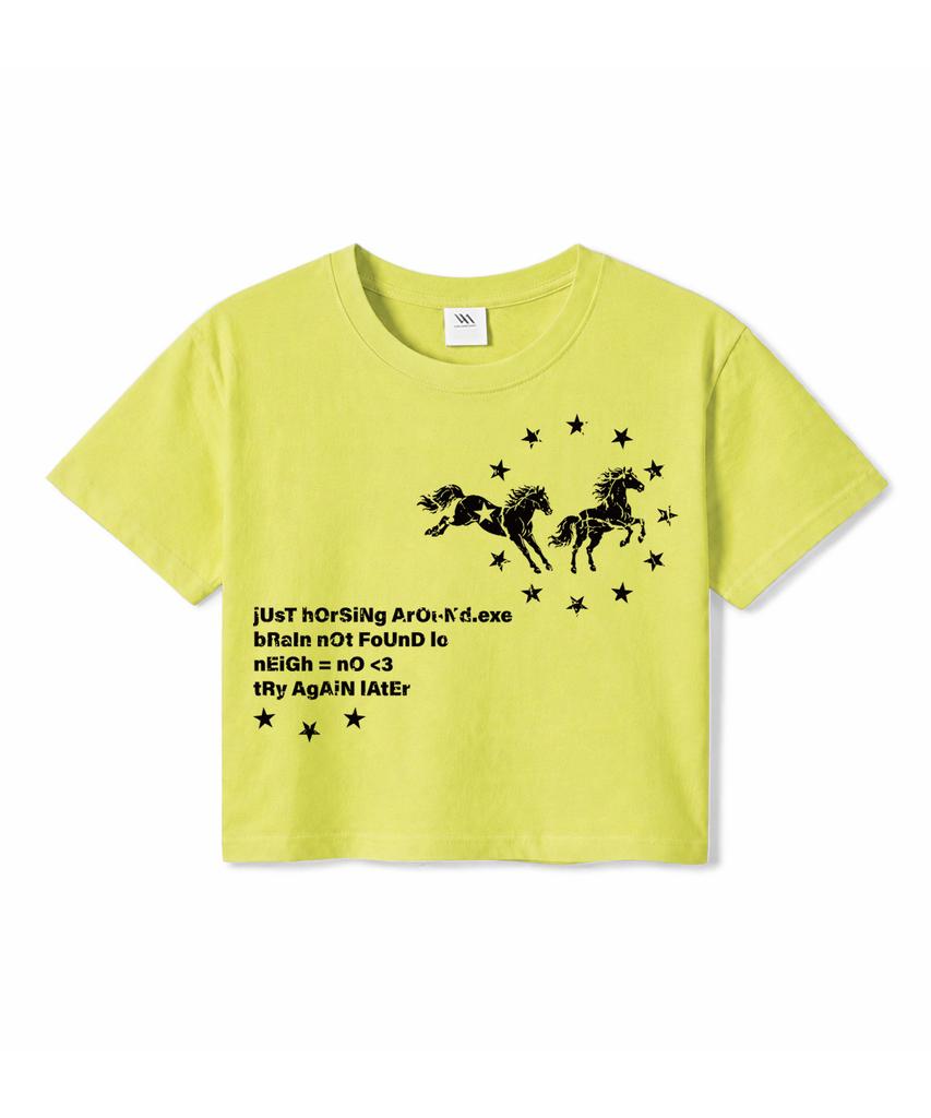 MILLION DAY Neigh Crop Short Sleeve Tee