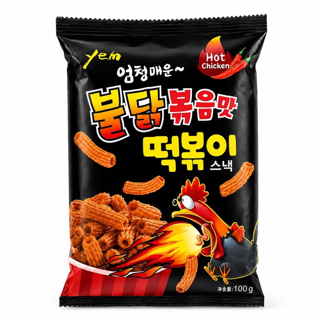 YEM Spicy Chicken Rice Cake Strips Snack 100g