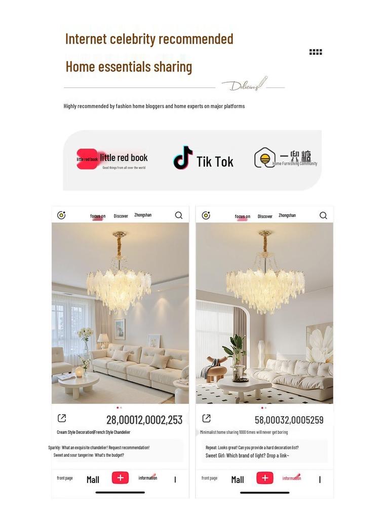 Modern Luxury Crystal Chandelier: Warm, Romantic Lighting for Living Room, Master Bedroom, or Children's Room