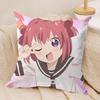 Yuru Yuri Cushion Cover Soft Plush Fabric DoubleSided Printed Sofa Cushion Cover for All Seasons Home Decor Gift
