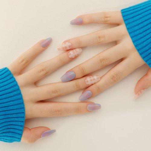 MUZMAK Reusable Nail Tips Summer Check (Coffin)