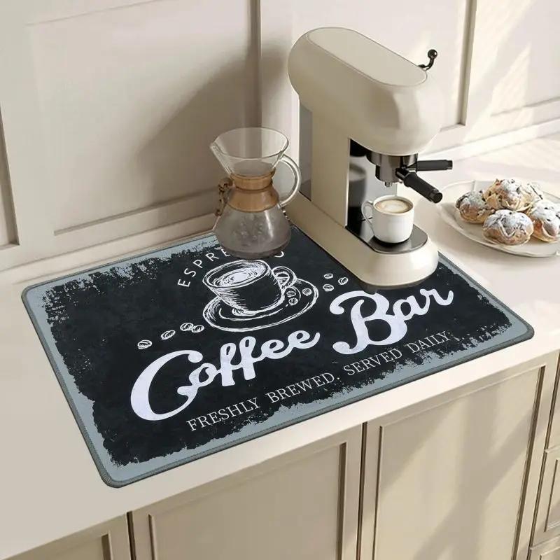 Coffee Cup Drying Mat Non-slip Absorbent Diatoms Tableware Kitchen Counter Drain Coffee Bar Drain Mats Desktop Home Decoration