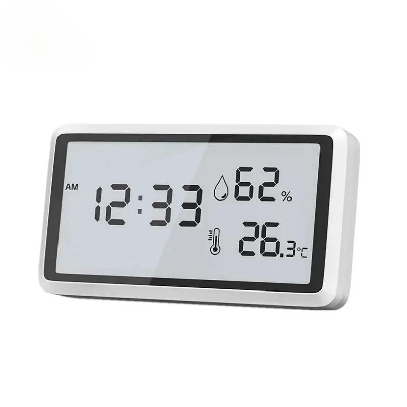 

Youpin Электронный термометр гигрометр с функцией часов Комнатная метеостанция Датчик Термометр ЖК-цифровой дисплей белый