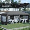 3 x 6m Pop-Up Gazebo, with Removable Walls - Grey
