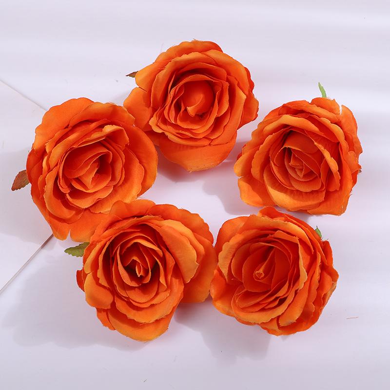 5Pcs 10cm Silk Rose Heads Artificial Flowers For Wedding Birthday Party Decoration DIY Scrapbook Christmas Home Garden Decor