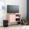 VidaXL Meuble TV rose 68x39x60,5 cm acier, support TV, buffet TV, meuble multimédia, banc TV, armoire hifi, centre de 846519