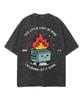 This Little Light Of Mine Dumpster Fire Cartoon Graphic Vintage Washed T-Shirt Unisex Oversized Short Sleeve Retro Casual Tops