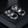 Trendy Punk Anxiety Ring for Women And Men with Moon Design Stainless Steel Anti-Stress Fidget Ring Fashionable Rotating