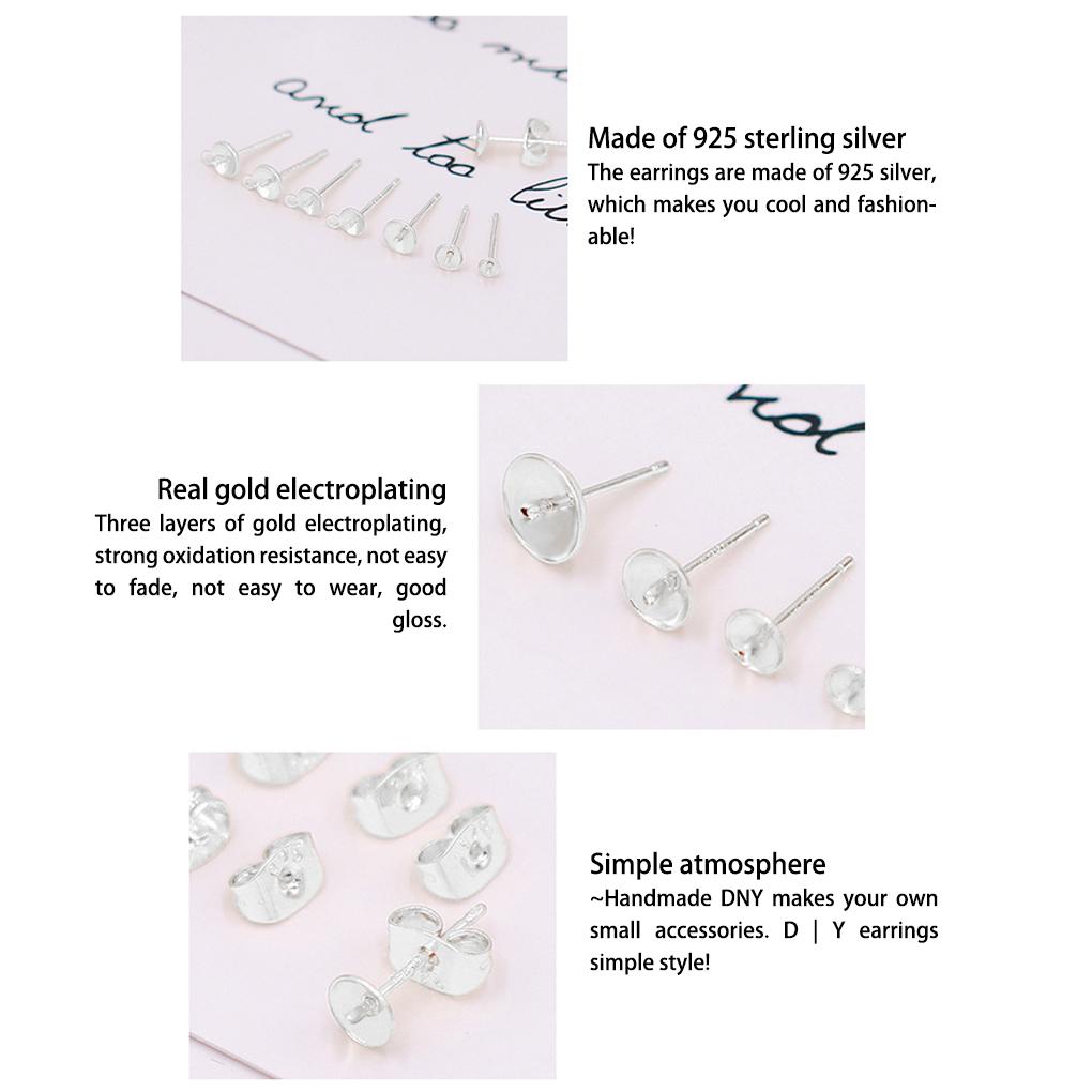 1 Pair Silver Earring Pin Replacement Girls Dangle Earrings Stud Pole Needle DIY Crafting Findings Accessories
