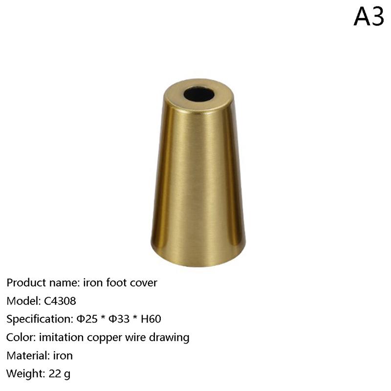 Foot Solid Brushed Iron Table Chair Cylinder Cap Protect Decor Bottom Safe Pad