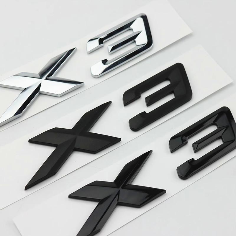 3D ABS Black Chrome Car Letters Rear Trunk Badge X3 Logo For BMW X3 F25 Sticker Emblem X3 E83 F25 G01 Lettering Accessories