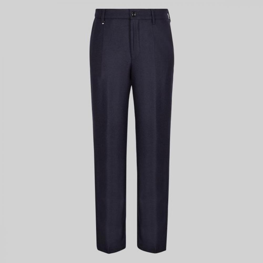 Boss Manteco Wool Blend Relaxed Fit Slacks Pants Dark Blue 50527949404 56
