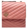 Tory Burch Kira Metal Logo Chain Houndstooth Quilted Lambskin Crossbody Bag Large Women Bags Coral 58465-238
