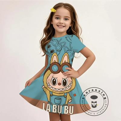 Ein Mädchenkleid 3D-Cartoon-Druck Neu Sommer Y2K-Stil Partykleidung Weicher Stoff Niedlich Erschwinglich Heißer Verkauf
