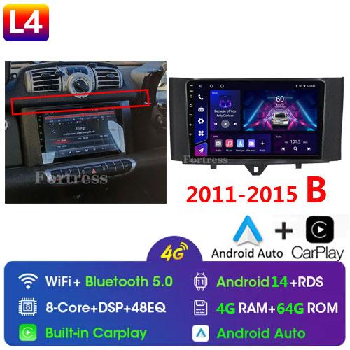 For Mercedes Benz Smart Fortwo 2006 - 2015 Android Car Radio Multimedia Player Carplay Navigation GPS Touch Screen Auto Stereo