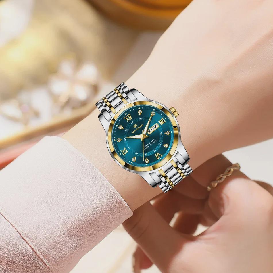 Simple Elegant Design Quartz Watch Diamond Watch For Women Creative Steel Waterproof Wristwatch