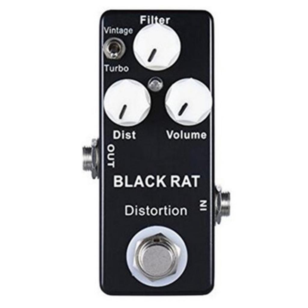 Černý RAT Distortion Mini Kytarový Efektový Pedál Kovové Pouzdro True Bypass Kytarové Díly & Příslušenství