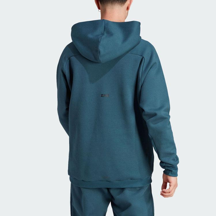 Adidas New Z.N.E. Premium Aeroready Quick-Dry Loose Fit Pullover Hoodie Men Arctic-Blue IN5114