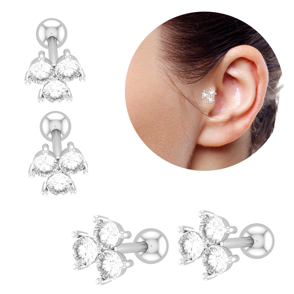 Set 10 Stainless Steel Bar Cartilage Piercing Studs Star Heart Flower Moon Rook Earlobe Screw Statement Earrings Tragus Conch