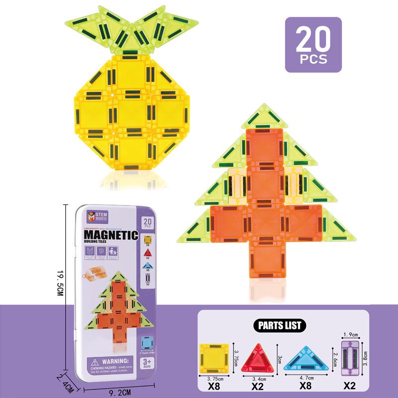 Mini Stained Glass Magnetic Children s Geometric Building Blocks Puzzle Toy Set