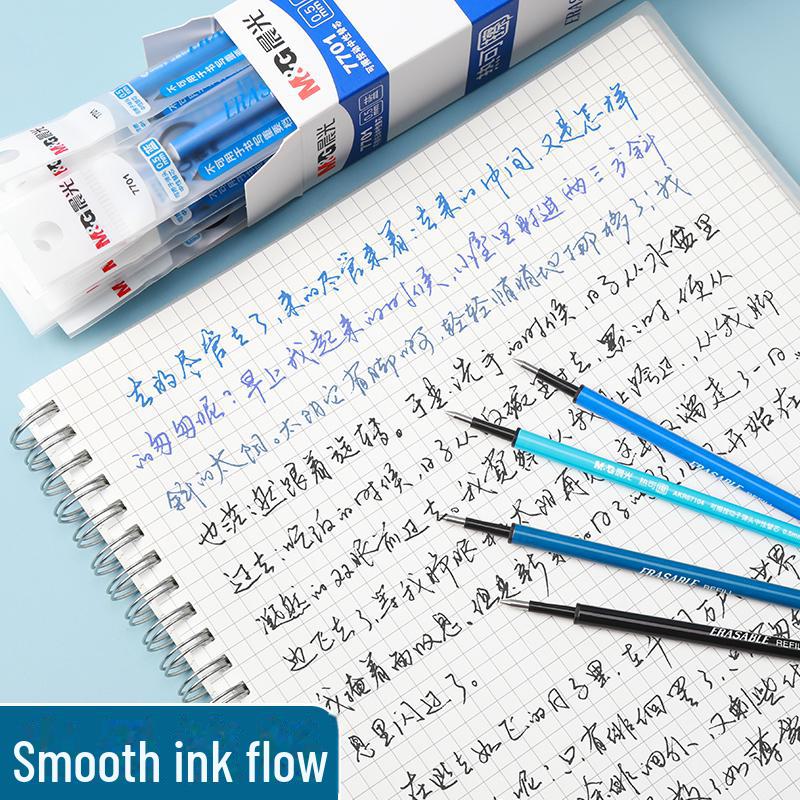 Morning Glory 7701 Varmeslettbar Gelpenn Påfyll - 0,5 mm Svart/Krystallblå med Magisk Viskelær