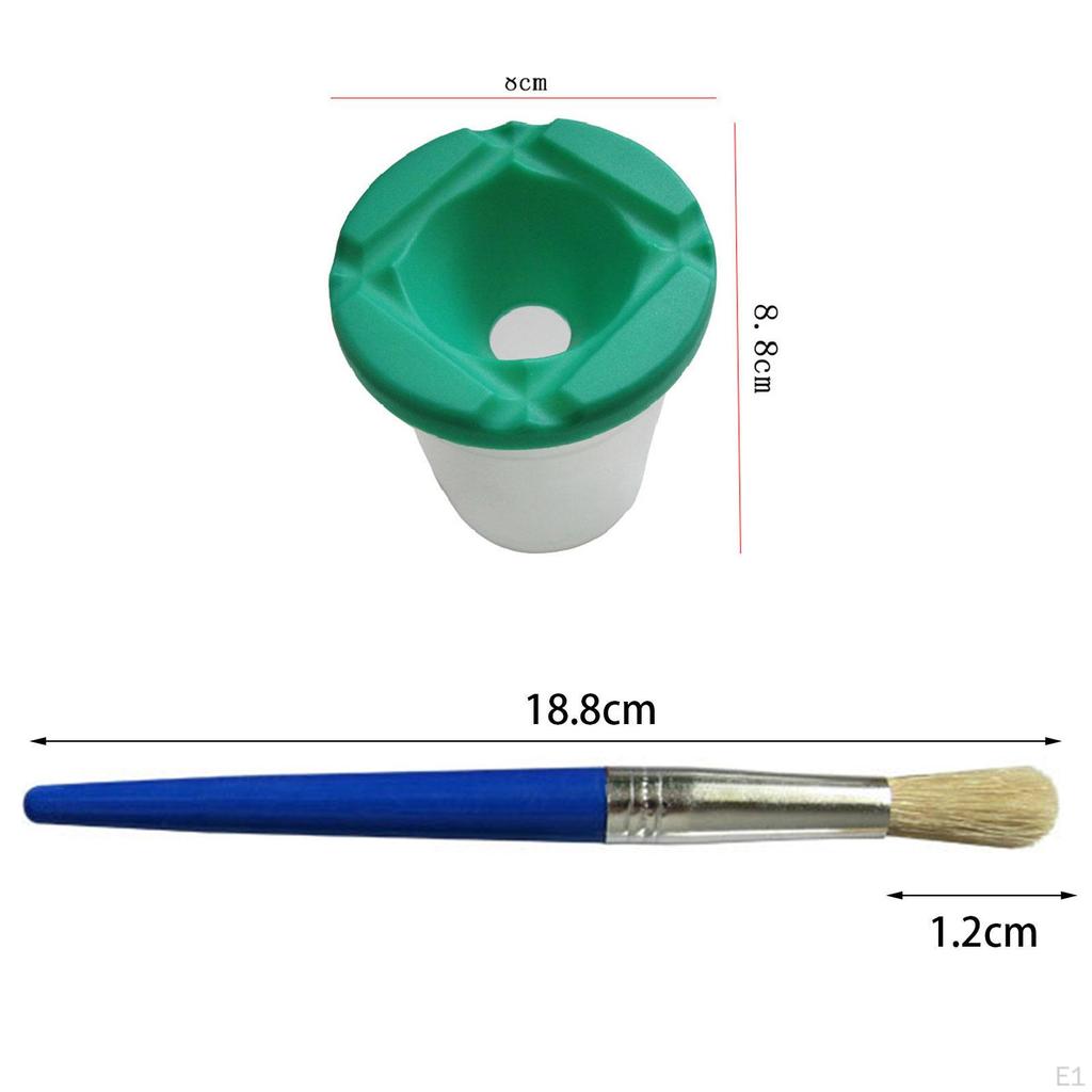 Paint Cups and Painting Brushes 4Pcs Craft Mixing Cup Round Paintbrushes Tool for