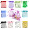 Silver Foil Butterfly Organza Bag for Gifts and Decorations