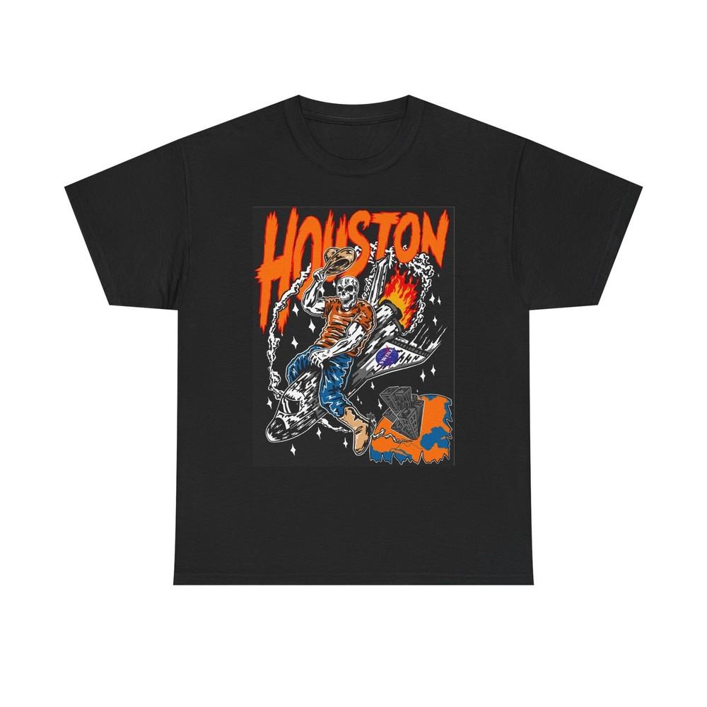 Houston Texas Graphic T Shirt Vintage Art NEW Unisex Heavy Cotton Tee Unisex T-Shirt XL