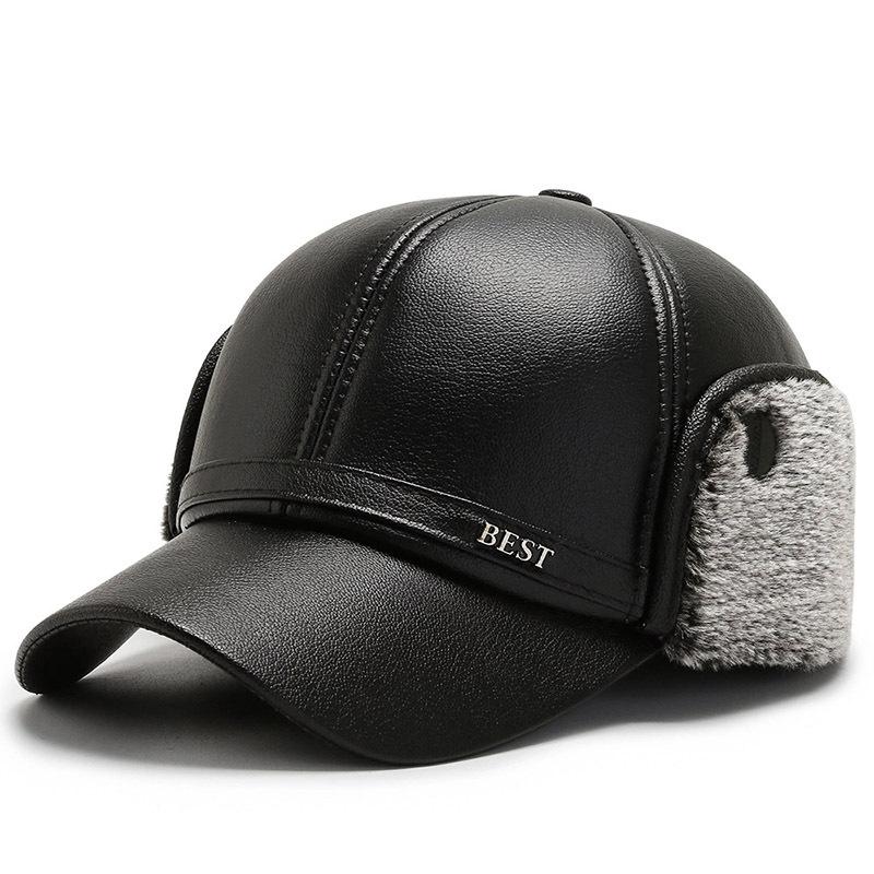 

Зимняя новая бейсболка с защитой ушей Зимняя теплая и холодная хлопковая шляпа для среднего и пожилого возраста Мужская утепленная шляпа one size fits all серый