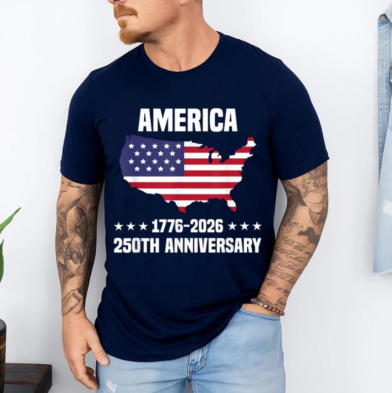 America Anniversary Shirt 4th of July 250 Years USA T-Shirt S разноцветный