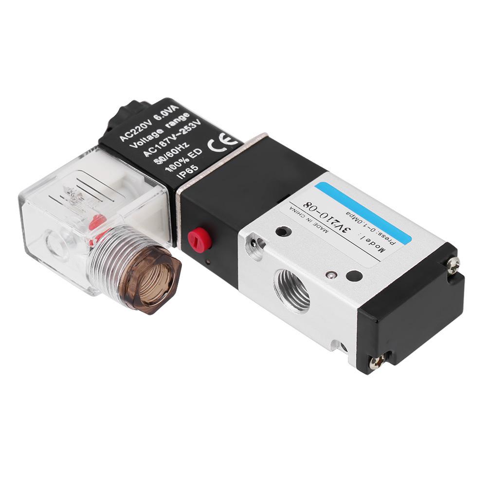 1pc Pneumatic Solenoid Valve 3 Way 2 Position Type G1 4 0.15    0.8 MPa (AC220V)