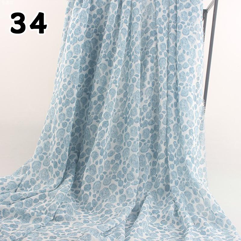 1M 75D Retro Flower Chiffon Fabric Breathable Thin And Light Draped Fairy Designer Fabric For Diy Sewing Summer Dress Shirts