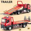 1:24 Roadside Assistance Vehicle Flat Police Truck Diecast Alloy Model Toys Doors Opened Folding Rearview Mirror Christmas Gifts